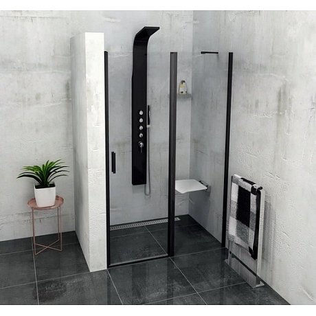 Sprchové dveře 100x200 cm Polysan Zoom černý profil ZL1310B