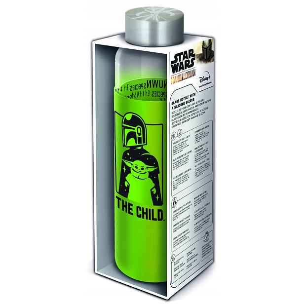 Star Wars Mandalorian skleněná láhev s návlekem 585 ml