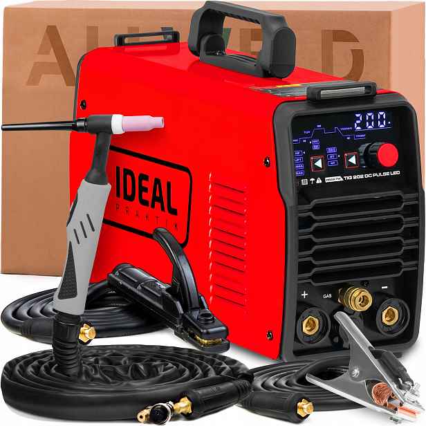 Svařovací Stroj Ideal Praktik Tig 202 Pulse Led 230V 200A Tig DC Puls Mma Hf Lift