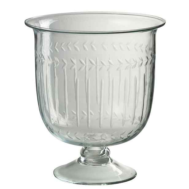 Transparentní skleněná váza na noze Roman glass - Ø 22*25 cm J-Line by Jolipa