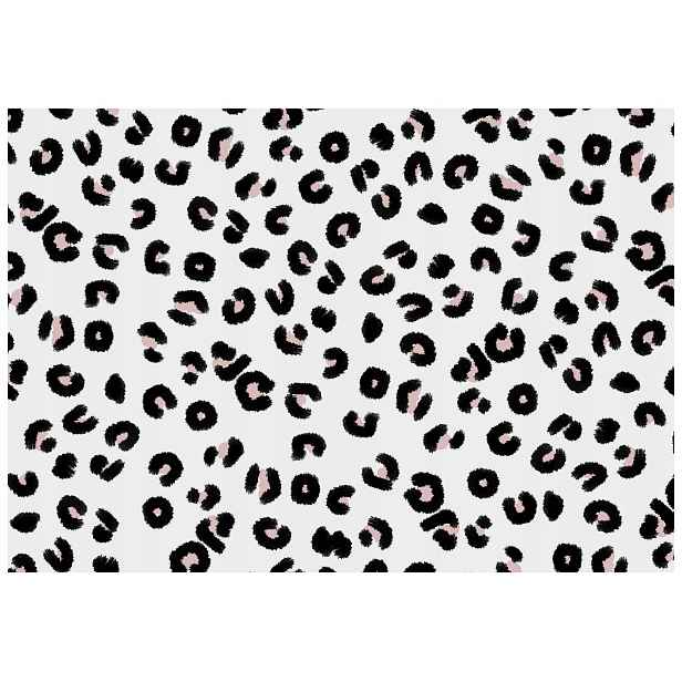 Vliesová fototapeta Leopard černá béžová krémová růžová akcenty 460x300 lepidlo