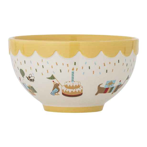 Žlutá/krémová dětská miska z kameniny ø 13,5 cm Celebrate – Bloomingville Mini