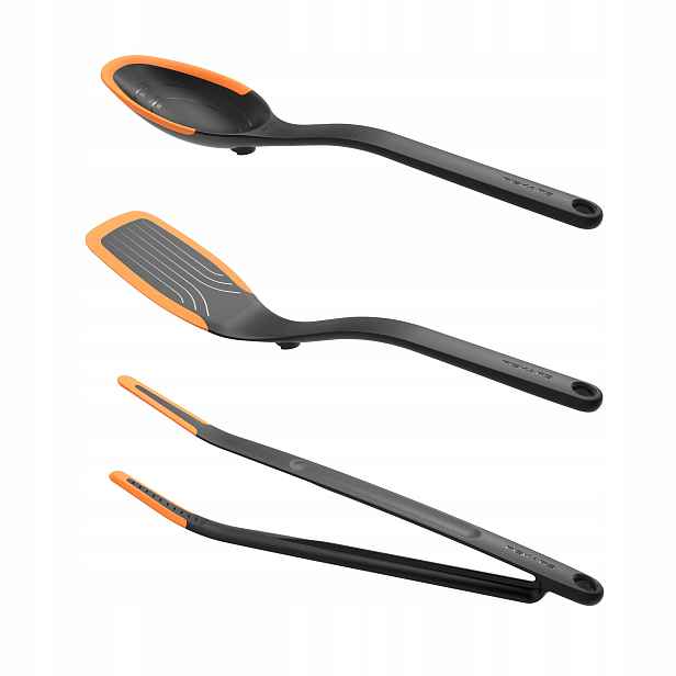 Fiskars Ff Sada lžíce špachtle kleště na pánve Silikonová hrana