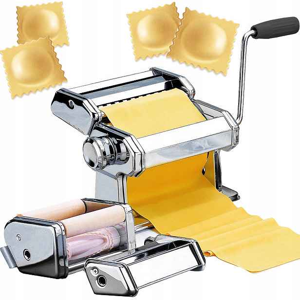 Ruční strojek na těstoviny Ravioli Dorty Nerezová ocel 7v1 XXL sada