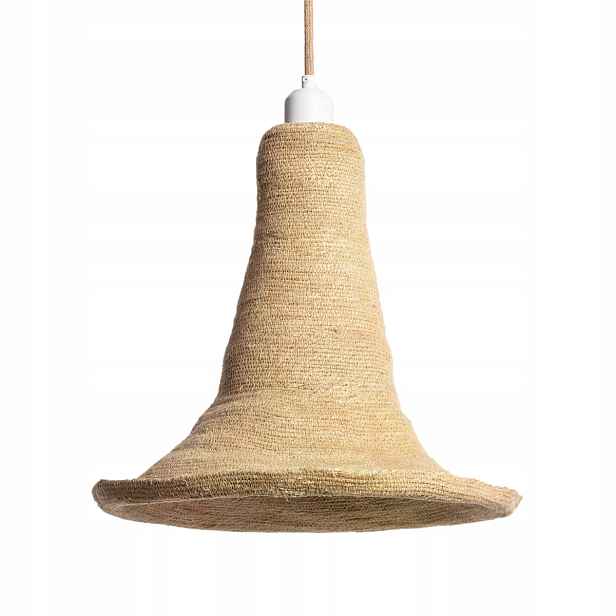 Závěsná lampa boho z přírodního vlákna sisal béžová nad stůl a ostrov Abruzzo