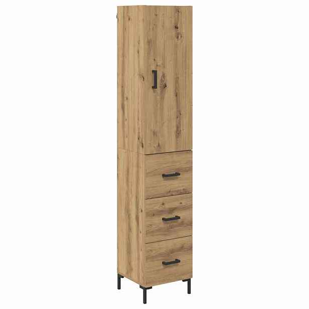 vidaXL Vysoký bufet Artisanový dub 34,5 x 34 x 180 cm Kompozitní dřevo