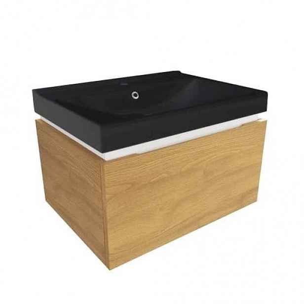 Koupelnová skříňka s umyvadlem SAT Feel 60x30x46 cm dub medový mat SATFEEL60DMU1MB