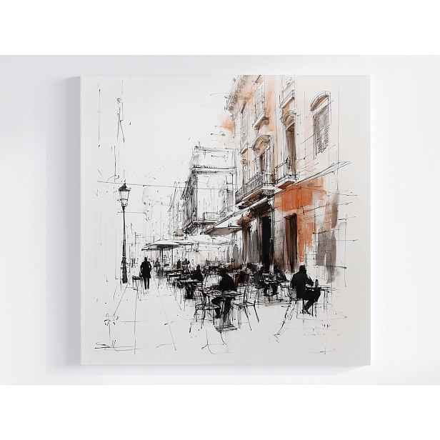 Obraz Na Plátně Canvas Kresba Skica Město Ulice Kavárna Urban 50x50