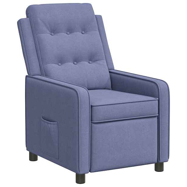 vidaXL Polohovací křeslo Modrá džínovina 65 x 93 x 102 cm Textil