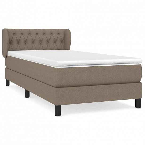 vidaXL Box spring postel s matrací taupe 90x190 cm textil