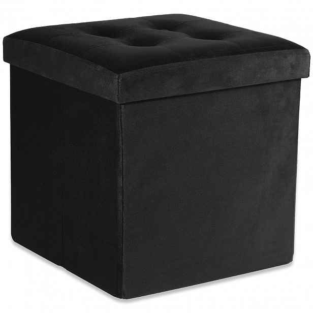 Černý skládací taburet ZAREX VELVET L