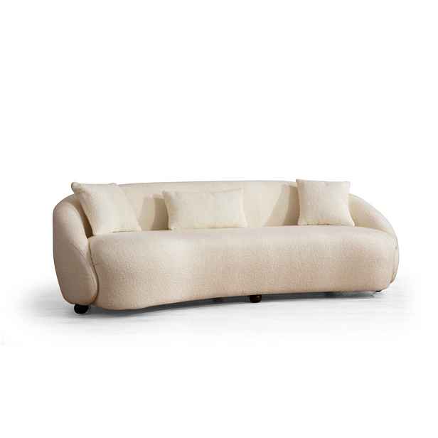 Hanah Home Třímístná pohovka Napoli 230 cm boucle krémová