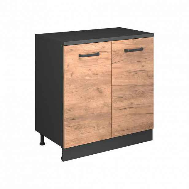 Vicco ROZŠIŘUJÍCÍ SKŘÍŇKA Rion, Zlatý mocný dub/Antracit, 80 x 46 cm bez šikminy se 2 dveřmi