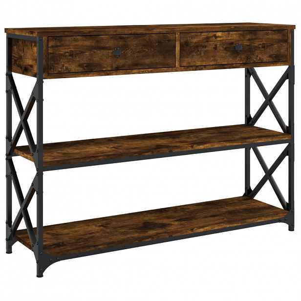 vidaXL Konzolový stolek kouřový dub 100 x 28 x 75 cm kompozitní dřevo