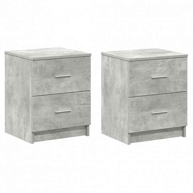 vidaXL Noční stolky 2 ks se 2 zásuvkami betonově šedé 40 x 36 x 50 cm