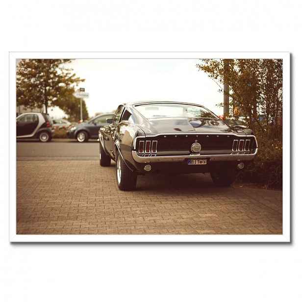 Plakáty v rámu 60x40 Ford Mustang černo-bílé