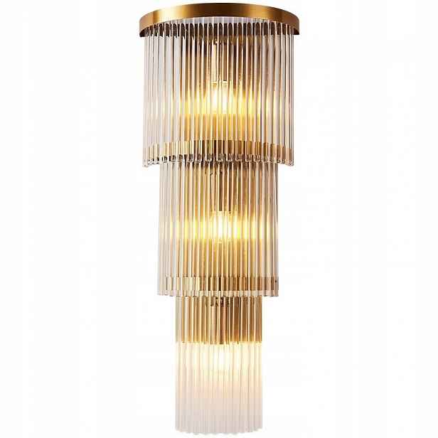 Cascada křišťálové nástěnné svítidlo zlaté V58 cm 3xE14