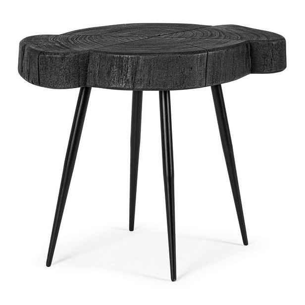 Černý konferenční stolek s deskou z akácie 35x45 cm Zakia – Bizzotto