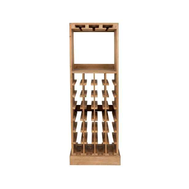 Hnědá vinotéka z jedlového dřeva počet lahví 28, 43,5x118,5 cm Claude – Dutchbone