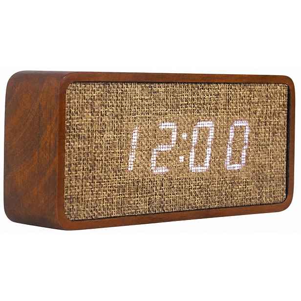 Led budík 17,5/8/4,5 cm Retro Vintage Digitální Drewo Temp Datum Čas