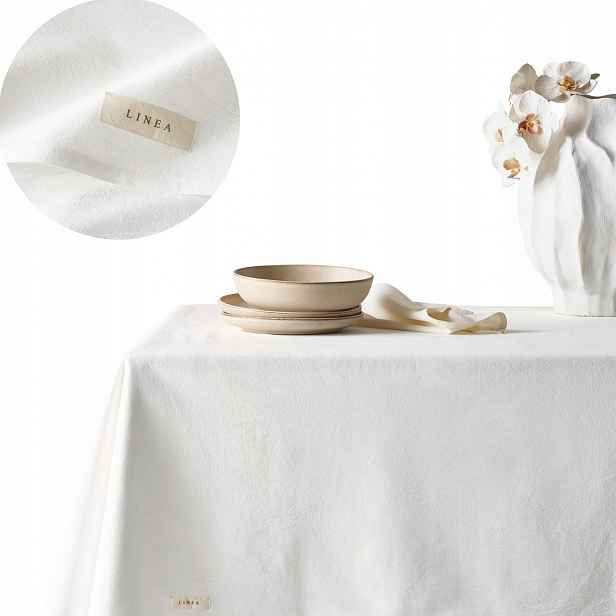 ROOM99 Bílý ubrus 140x350 na velký stůl, moderní, elegantní, 100% Bavlna