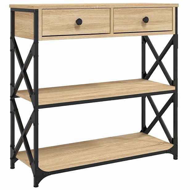 vidaXL Konzolový stolek dub sonoma 75 x 28 x 75 cm kompozitní dřevo