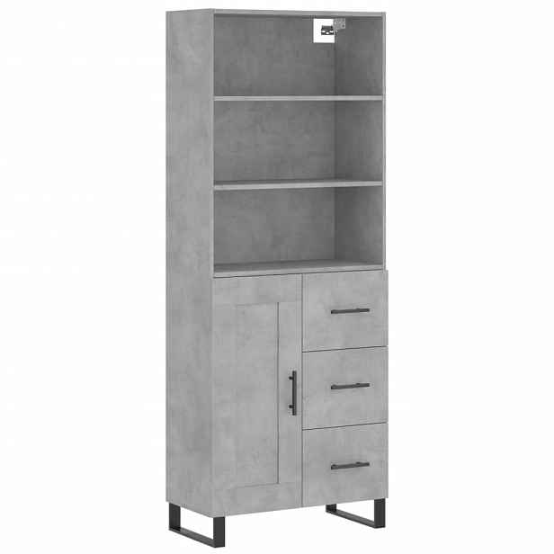 vidaXL Skříň highboard betonově šedá 69,5x34x180 cm kompozitní dřevo