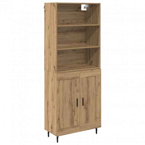 vidaXL Vysoký bufet 2 ks Artisanový dub 69,5 x 32,5 x 180 cm