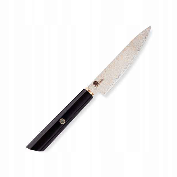 Malý loupací nůž Utility 130 mm Dellinger Resin Black Gold Damascus