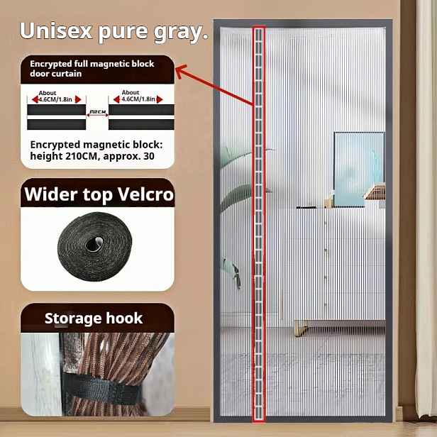 TEMU 1ks Magnetická závěs proti komárům, nově vylepšená hustě umístěnými magnety, otevíratelná doleva i doprava, tichá a bez nutnosti vrtání, vhodná