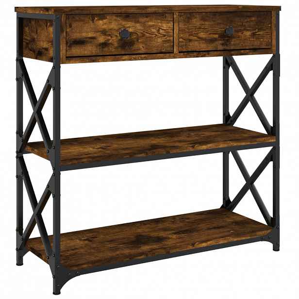 vidaXL Konzolový stolek kouřový dub 75 x 28 x 75 cm kompozitní dřevo