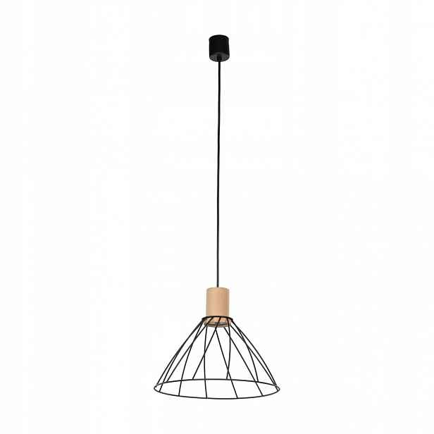 Závěsná lampa Modesto Wood černá borovice 1xGU10 29.5 cm Stropní Do Ložnice
