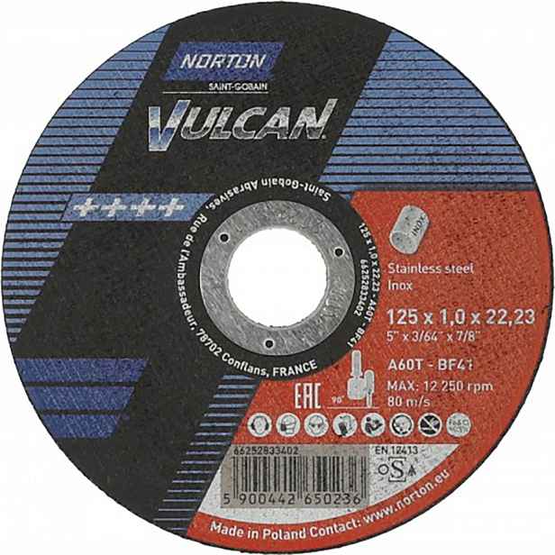 100 ks sada kotoučů na řezání kovu Norton Inox 125 x 1 mm 66252850334