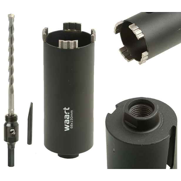 Korunkový Vrták Na Betonu Diamantový Turbo 68 mm Dlouhý Pod Plechovku Hex Adaptér