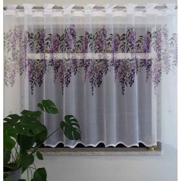 Mg Záclona Wisteria květiny 3D tisk 300x160 připravená na garnýž