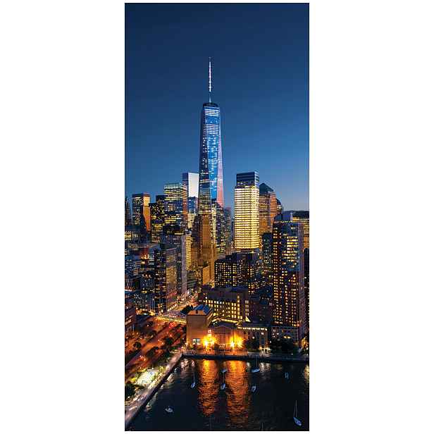 Samolepka Fototapeta Noční New York panorama města mrakodrapy 91x211