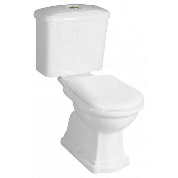 Sapho Kerasan Retro - WC kombi, spodní odpad, bílá/bronz WCSET13-RETRO-SO