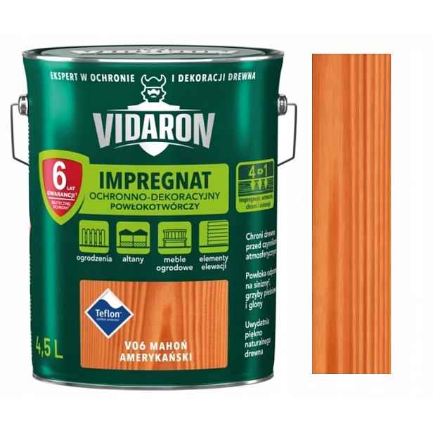 Vidaron Impregnát Na Dřevo 4,5 L Americký Mahagon V06