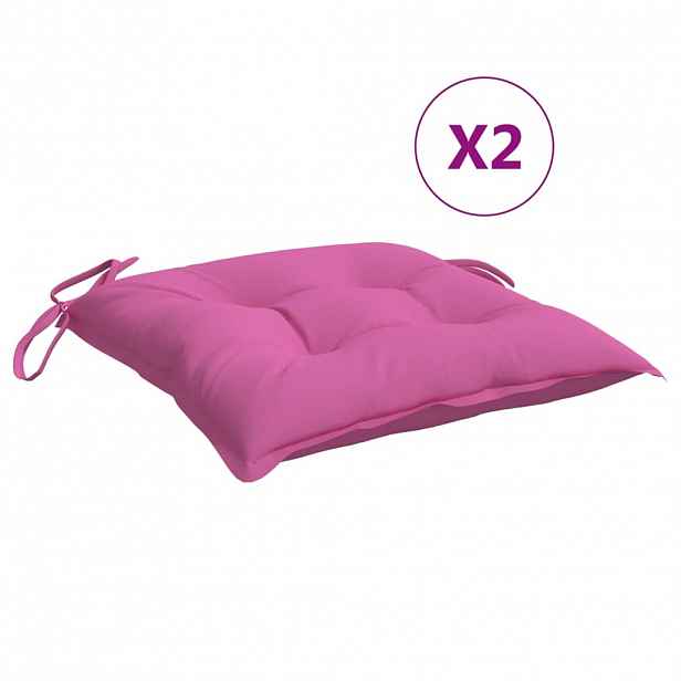 vidaXL Podušky na židli 2 ks růžové 40 x 40 x 7 cm textil