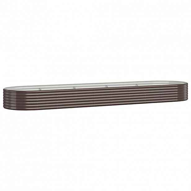 vidaXL Vyvýšený záhon pozinkovaná ocel 396x100x36 cm hnědý