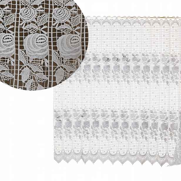 Záclona z gipiury o rozměrech 170 x 120 cm nevyžaduje elegantní obšití okna