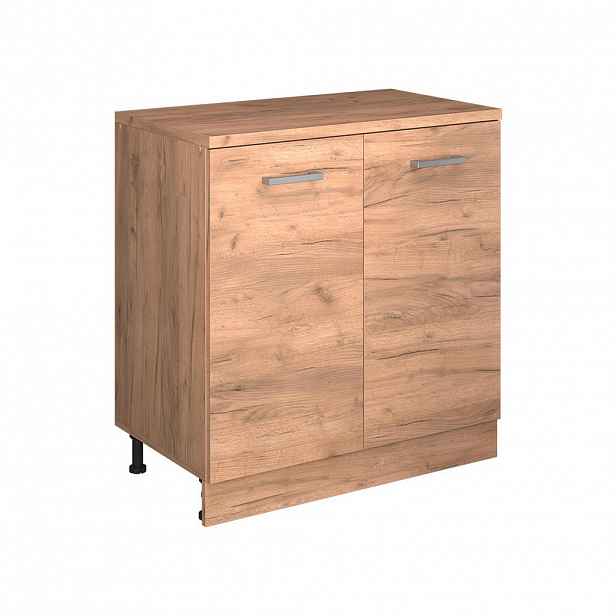 Vicco KUCHYŇSKÁ SKŘÍŇKA POD ŠIKMOU STŘECHU R-Line, Zlatý mocný dub, 80 cm bez šikminy se 2 dveřmi