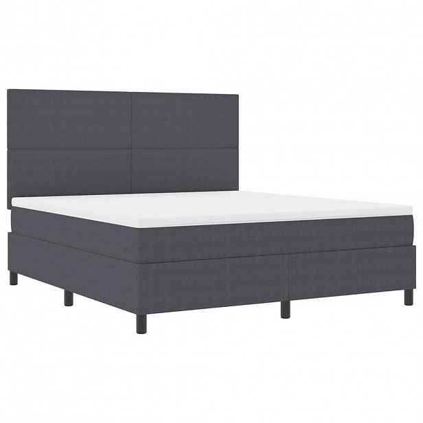 vidaXL LED box pružinová postel s čelo Tmavě šedá a bílá 180 x 200 cm