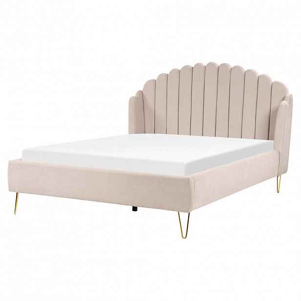 Beliani ČALOUNĚNÁ POSTEL 160/200 cm Světlá Béžová Ambillou
