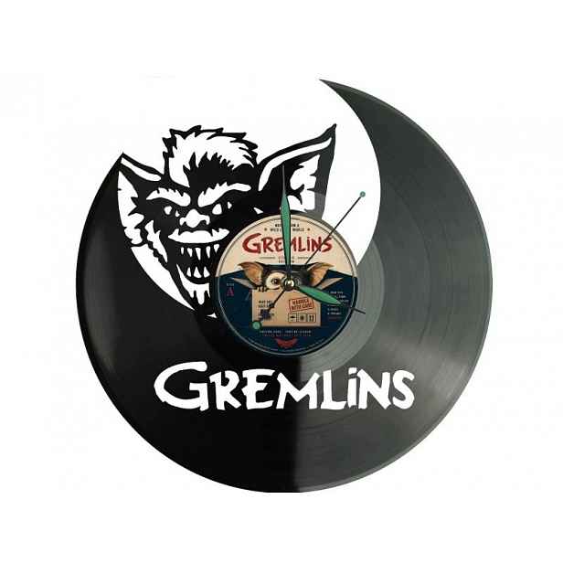 Gremlins Dárek Originální dekorace do domu Hodiny z vinylové desky