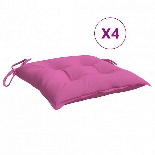 vidaXL Podušky na židli 4 ks růžové 40 x 40 x 7 cm textil