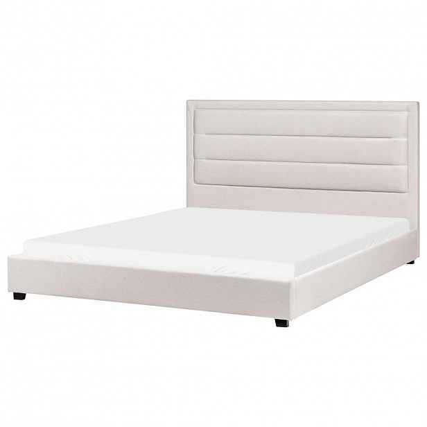 Beliani POSTEL s roštem 180/200 cm Světle béžová Rouen