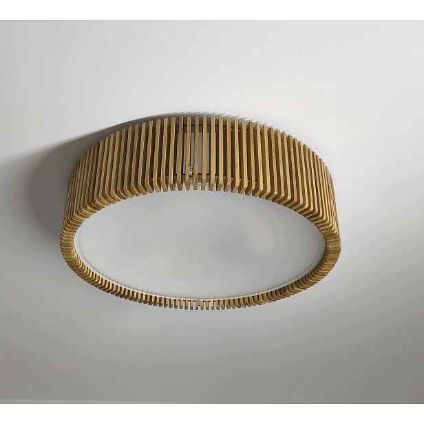 Dřevěný stropní svítidlo dubový premium led koupelnový kulatý loft 43 cm pokojový