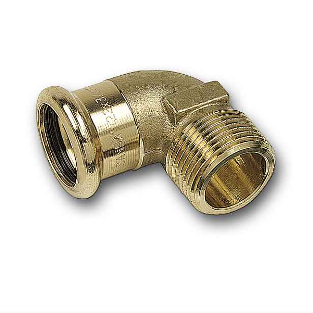 Koleno 90° lisovací Sanha Cu Purapress 8092G 18×1/2" vnější závit