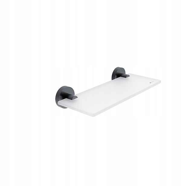 Nimco Unix Černá police do koupelny skleněná mat 30 cm Unc 13091B-30-90